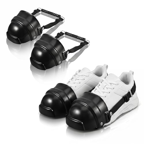 GLEAVI Steel Toe Shoe Covers 1 Pair Safety Caps for Visitors and Warehouse Tours Impact Resistant Composite Toe Guards Slip-on PPE for Industrial Factory Guests Black
