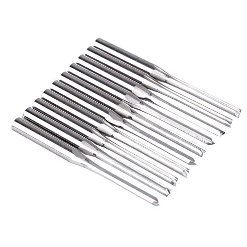 BERWENNY 10pcs Slot Bit Wood Milling Cutter CNC Carbide 2 Double Flutes Bit CNC Router Bit