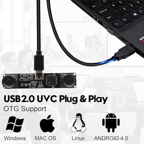 Svpro USB Kamera Mit Zwei Objektiven 1080P 60fps Hochgeschwindigkeits UVC Industriekamera Board Synchronisation PC, Lightburn Fernglas Lasergravur Kameraboard für 3D VR Biometrie