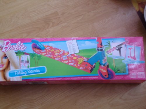 Barbie Folding Scooter Pink & Blue with Glitter Tires & barbie design