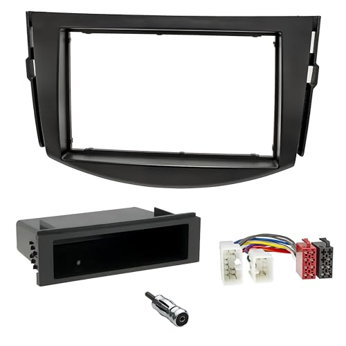 sound-way Kit Montaje Autoradio, Marco 1 DIN / 2 DIN Radio para Coche, Adaptador Compatible con Toyota RAV 4 2006-2012