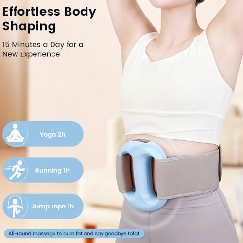 Placa vibratoria eléctrica, anillo multifuncional para fascia con correa ajustable, 2 modos y 8 intensidades, masajeador abdominal para grasa abdominal, atletas y todos los usuarios, ideal como regalo (azul) miniatura 2