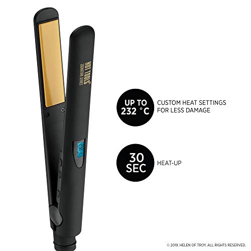 Hot Tools Pro Signature Céramique numérique cheveux plat en fer, Silky, Styles de qualité professionnelle lisse, (1 dans)