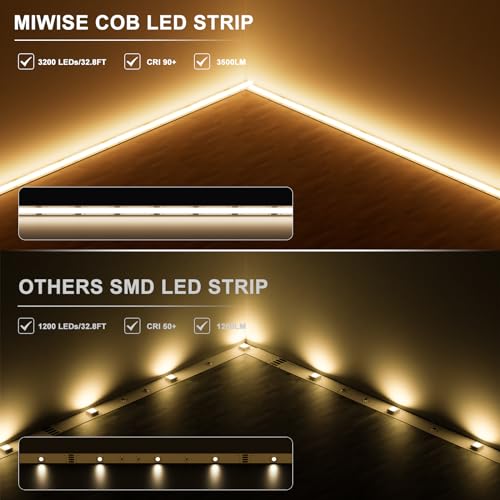 Tira LED COB MIWISE 10m 2700K Luz Cálida Dimmable miniatura 3