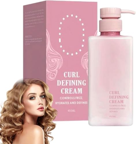 Crema Definidora de Rizos, Crema Definidora de Rizos para Cabello, Crema para Rizos para Cabello Rizado Antifrizz, Crema para Rizos para Cabello Rizado, Antifrizz, 450 Ml