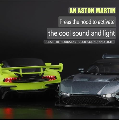 Image of Invite 1:32 AST-Ron Martin Vulcan Die-Cast Metal Pull Back Car with 6 Openable Doors with Sounds and Lights Toy Decoration Car Best Gift Toys for Kids【Green Color】