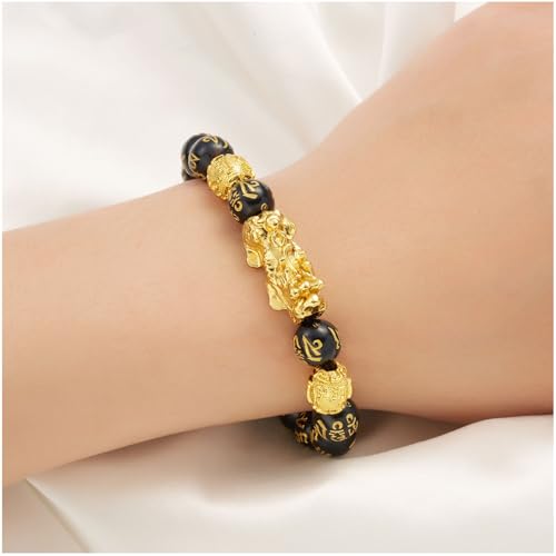 Choistily 2PCS FengShui Bracelets for Women Wealth And Luck Bracelet Black Obsidian Pixiu Wealth Bracelet FengShui Beaded Strand Bracelets for Women Men2