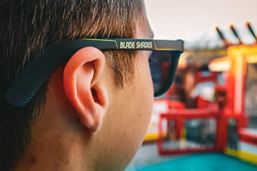 Blade Shades Sports Sunglasses, Original Hockey Stick 100% UV Protection Sunglasses for Men, Women, Kids (Yellow/Black, Yellow Mirror)