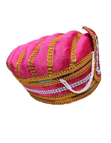 Image of BookMyCostume Traditional Indian Turban, Safa & Pagdi Collection - Ethnic Royal Headwear, Cultural Event & Fancy Dress Costumes | Ideal for Barati, Folk Dance & Themed Functions for Boys, Men & Adults