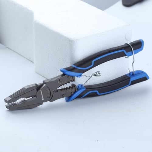 SPEEDWOX 9" Linemans Pliers Combination Pliers with Wire Stripper and Crimper Heavy Duty High-Leverage Plier for Crimping Stripping Shearing Screwing Linemans Combination Pliers Screw Remover Pliers - Image 2