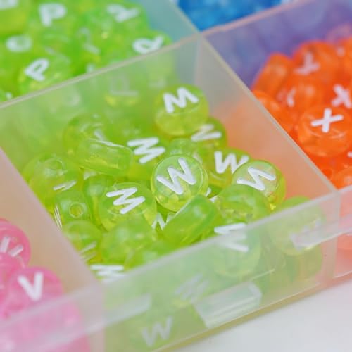Image of Letter Beads Acrylic, Clear, 4x7mm Round