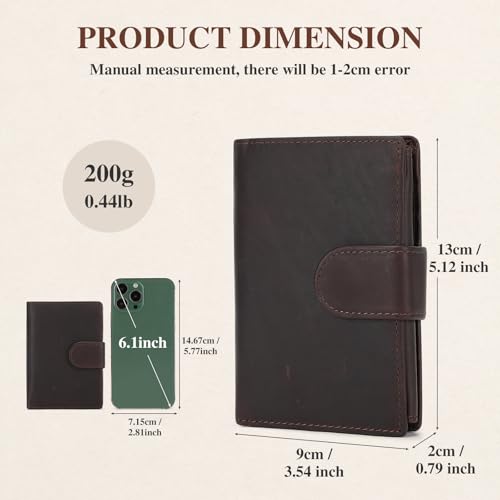 BAIGIO Genuine Leather Wallets for Men Trifold Wallet Card Holder Men Wallet RFID Blocking Coin Pocket2
