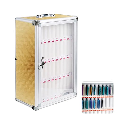 Handy Safe Aufbewahrungsbox, 36 Slots Tragbare Handytresor Aufbewahrungsschrank mit Schloss Wandmontierbarer, Schule Handybox für Klassenzimmer, Prüfungen, Fabrikarbeiten, Gold
