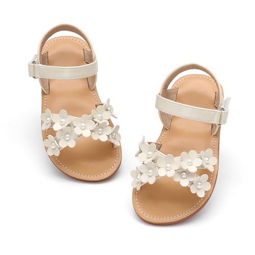 Image of PHIRAMIN Toddler Girl Sandals - Flower Girl Dress Shoes Open Toe Little Kid Wedding Party