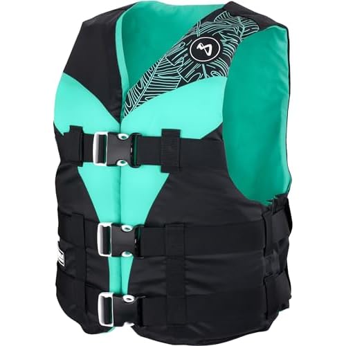 MESLE Schwimmweste V210-W, leichte Schwimm-Hilfe für Damen & Mädchen, XS-XL ab 30 kg, 50-N Auftriebsweste für SUP Wasserski Paddeln Wakeboard Kajak Schnorchel-Weste, Wasser-Sport, Größen:XS