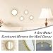 sxnzequnze 4 Set Metal Sunburst Mirrors for Wall Decor Living Room Bedroom Bathroom Dining Room Boho Gold Decorative Hanging Circle Vintage Art - Gold/Black/Silver 11.8 in/7.8 in