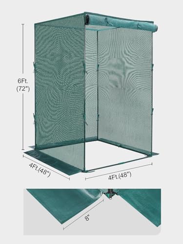 image for GROWNEER Crop Cage, 4' x 4' Plant Protection Tent with 2 Zippered Door
