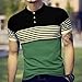 LOGEEYAR Mens Summer Slim Fit Contrast Color Stitching Stripe Short Sleeve Polo Casual T-Shirts