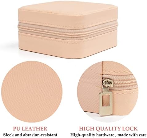 Travel Jewellery Box, Small PU Leather Jewellery Storage Organizer for Women Girls with Removable Partition and Leather Layer Jewelry Box with Mirror for Granddaughter, Wife, Mother (pink)