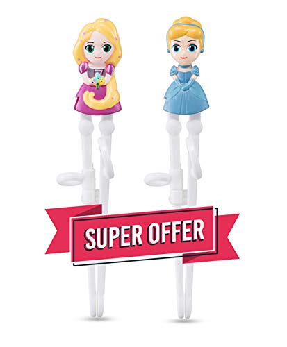 Princess Cinderella & Rapunzel Training Chopsticks for Right-handed Children Kids, 2 pairs
