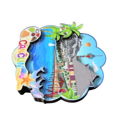 Imán Decorativo de Madera 3D Cancun México 8.3x8.3 cm miniatura 4