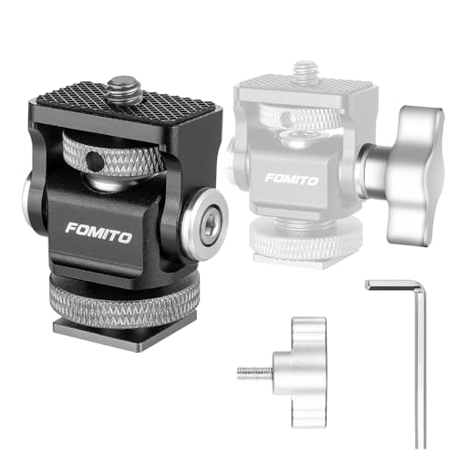 Adaptador giratorio 360 universal FOMITO soporte metálico flash speedlite y micrófono