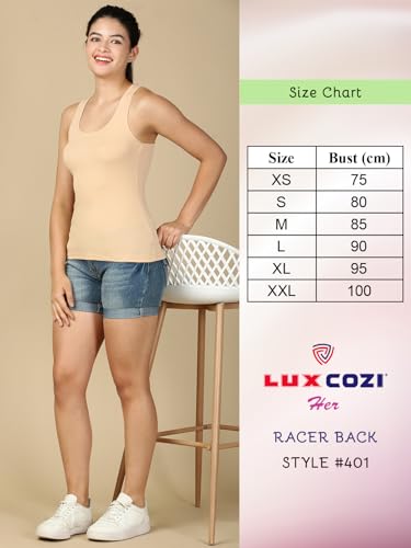 Image of Lux Cozi Women Cotton Racerback Tank Top | Pack of 3