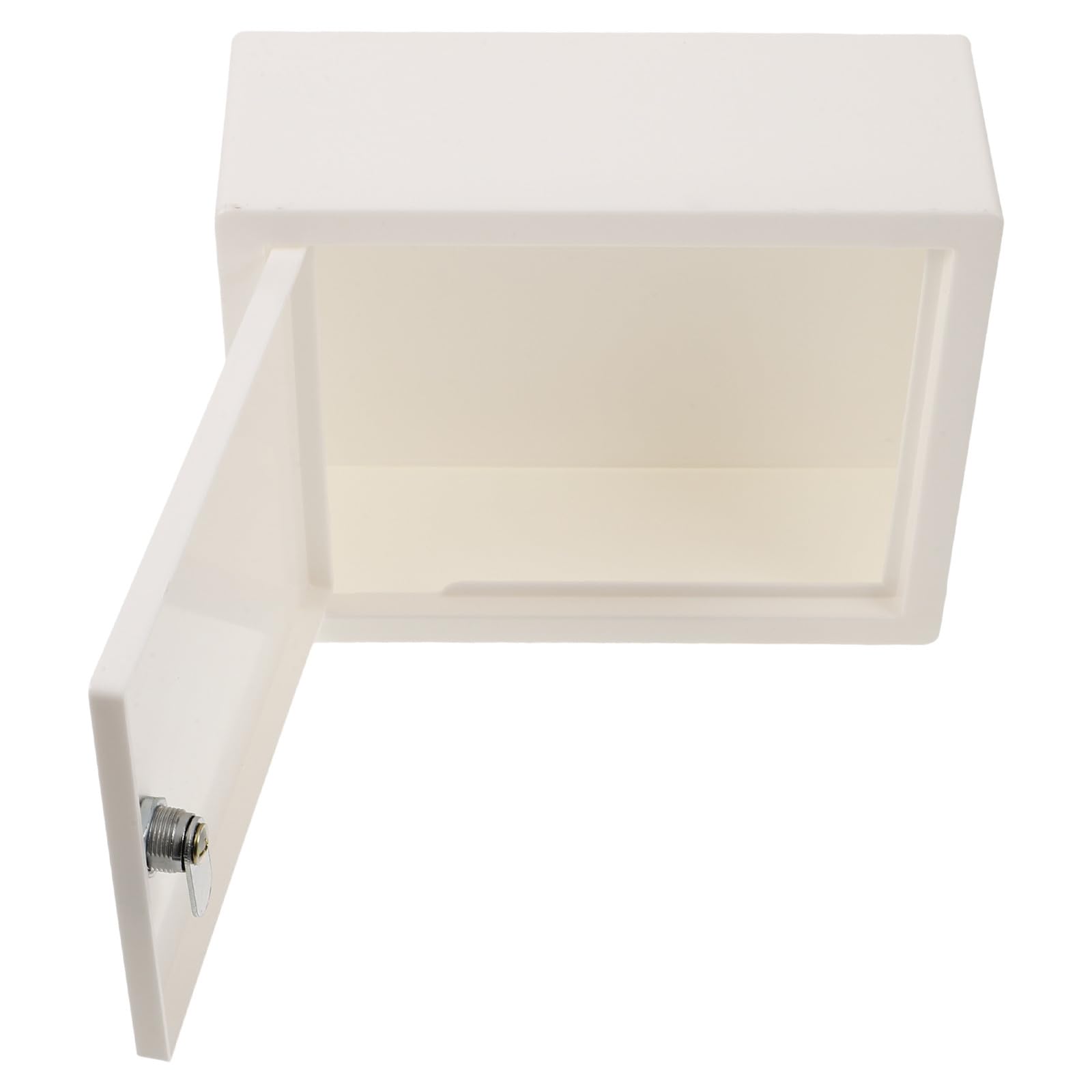 Boîte de rangement verrouillée avec serrure sécurisée plastique blanc confidentialité renforcée