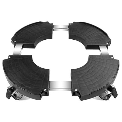 Fousenuk Plataforma con Ruedas Ajustable 40-58.5 cm, Soporte para Macetas con Ruedas 360 ° Giratorias Bloqueables, Base para Flores Negro Capacidad de 250 KG para Macetas Exterior Interior Jardín