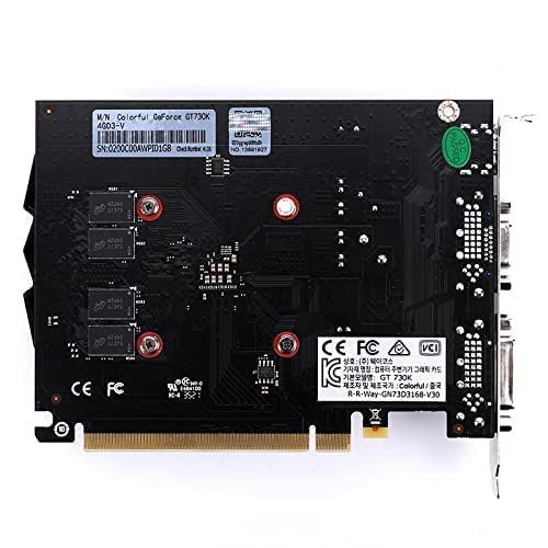 Image of Colorful GeForce GT 730 4GB GDDR3 RAM VRAM Pci e x16 Graphics Card with 3 Years Warranty 384 CUDA Core 64bit 667 Clock Speed 1080P Gaming GTA V Valorant PUBG COD Fortnite (GT730K 4GD3-V)