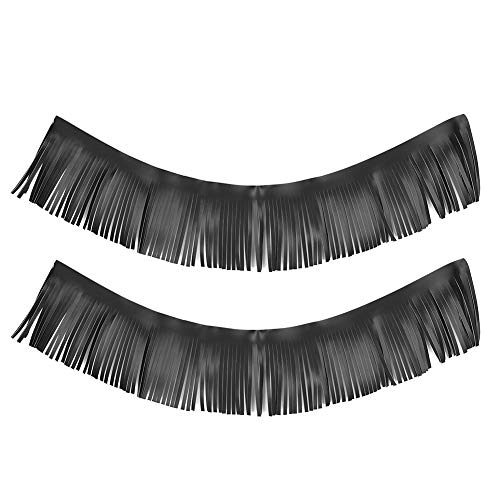 Tassels para alforjas de motocicleta, 2 piezas, cuero artificial, estilo retro, montaje en pedales y alforjas, color negro, modelo KIMISSzngt8xi03u-01 miniatura 1