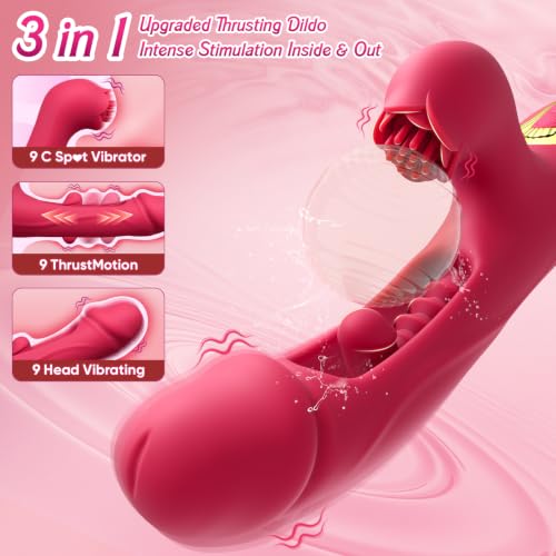 Image of Internal Thrusting Realistic Dildo for Women, Rabbit Vibrator, G-Spot Dildo