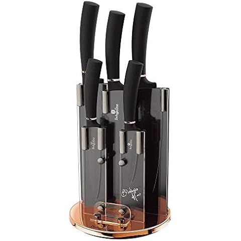 BerlingerHaus 6-tlg Granit Messer-Set mit Ständer Messerset Black Rose Gold Line BH-2336 Cover