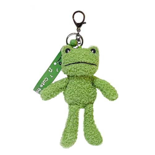 Zitokin Cute Frog Keychain for Backpacks, 8' Inch Frog Plush Keychain Purse Charms for Girls Women