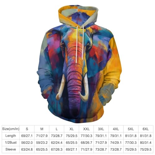Sweat à capuche homme imprimé éléphant d'Afrique, pull de course et jogging - 3