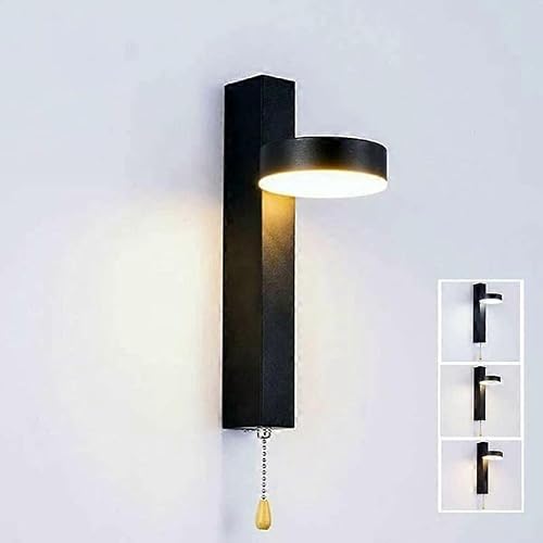 Joyhappst Image Color Applique Murale Led 9W Tricolore Slectionnable Avec Interrupteur Tirette Rotatif 360 Luminaire Mural Led Intrieur Pour Salon Chambre Cuisine