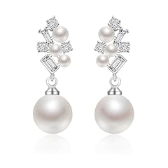 pearl wedding earrings-small 3 pearls