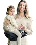 Grownsy Ultra-Comfy Baby Carrier with Hip Seat, Enhanced Safety, Hands-Free Support for Newborn to Toddler (0-50 lbs), Multiple Pockets, Ergonomic, Adjustable Waistband, Minimalist Design – Black