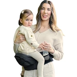Baby Hip Seat Carrier, GROWNSY Baby Carrier with Multiple Pockets, Adjustable Extended Waistband for Newborns & Toddlers up to 50 lbs, Black