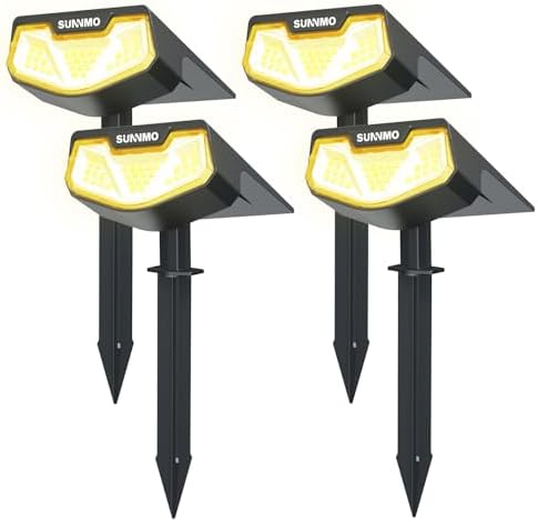Luces Solares LED Exterior Jardin, 4 Piezas Focos LED Exterior So...