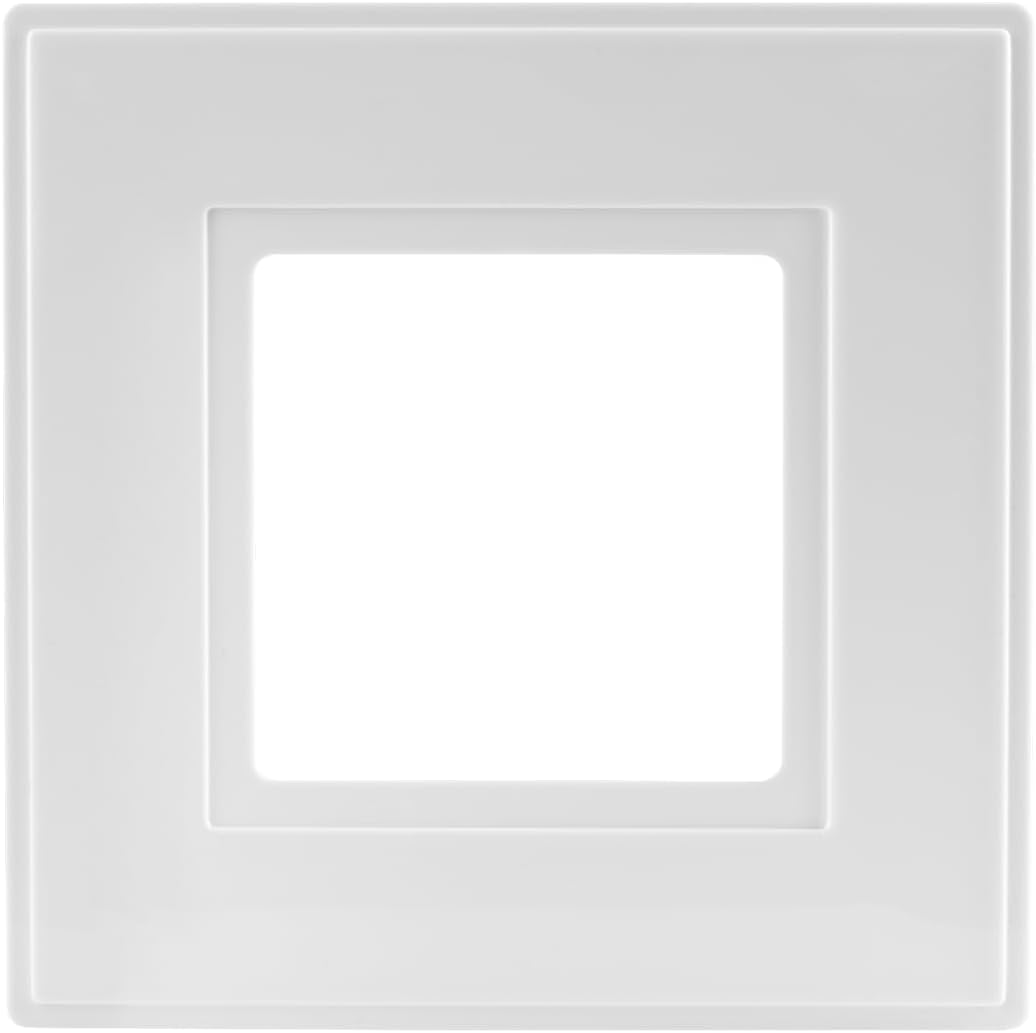 rhinocables Finger Plate Surround for Single Light Switch faceplate or Electrical Plug Socket White Plastic (1)