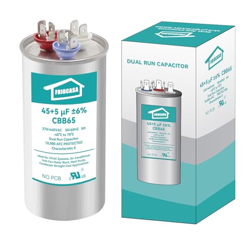 FRIOCASA 45/5 uF Dual Run Round Capacitor