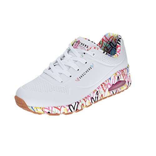 Skechers Uno Loving Love, Scarpe da ginnastica Donna, Bianco White Multicolor, 39.5 EU