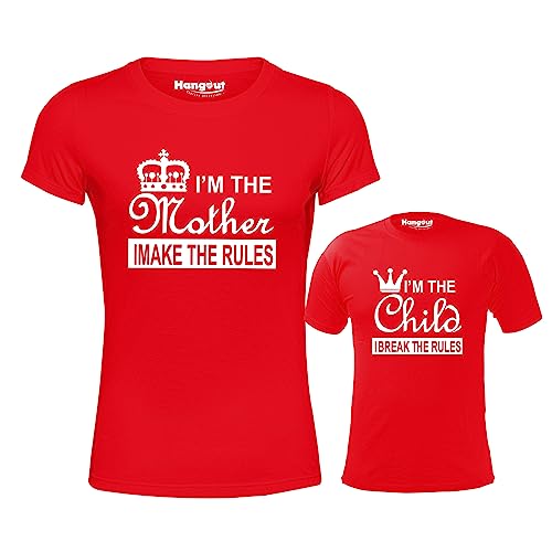 Image of Hangout Hub | Family T-Shirts | Dad Mother Child | Set of 2 |Mom Son