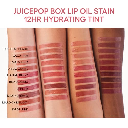 Image of LANEIGE JuicePop Box Lip Tint #9 Maroon Melody | The Laneige JuicePop Box Lip Tint offers a fresh take on lip color with its transformative Water-to-Oil formula.