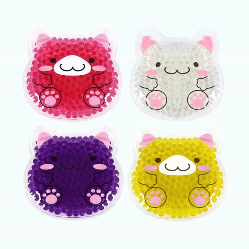 Image of Kids Ice Packs for Boo Boos, 4 Pcs Kids Reusable Gel Beads Ice Packs, Cute Hot Cold Pack for Kids Injuries, Pain Relief, Fever, Headaches, Swelling, Wisdom Teeth.