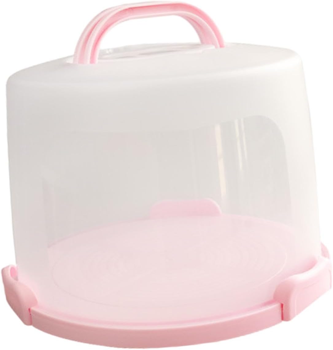 Cake Carrier with Lid and Handle Cupcake Container Round Cake Cover Portable Cake Box for Doughnuts Vegetables Desserts Party, 10 in
