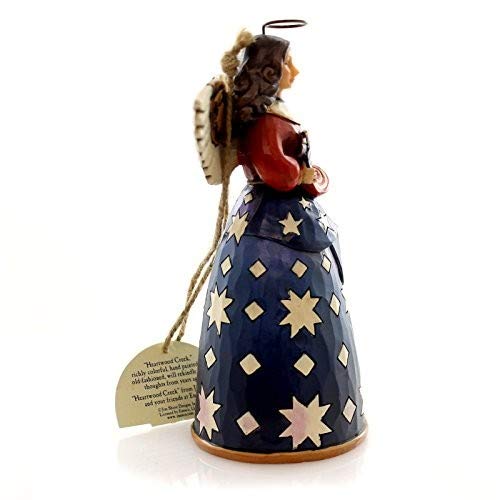 Jim Shore Heartwood Creek Patriotic Angel In Flag Dress Stone Resin Figurine, 6” #TOP2