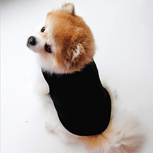 2 Packs Dog Shirts Blank Clothes Plain Dog Shirt For Small Dog Boy Girl Cotton Pet Clothes Apparel Fit For Small Extra Small Medium Dog Cat Black & White #TOP7