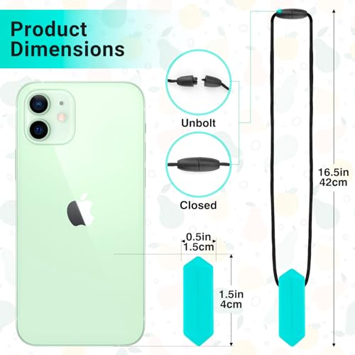 Crayon Sensory Necklace Set – Best for Autism, Biting and Teething Kids – Perfectly Textured Silicone Chewy Toy - Chewing Pendant for Boys & Girls, Chew Necklaces - Pixie - Image 3